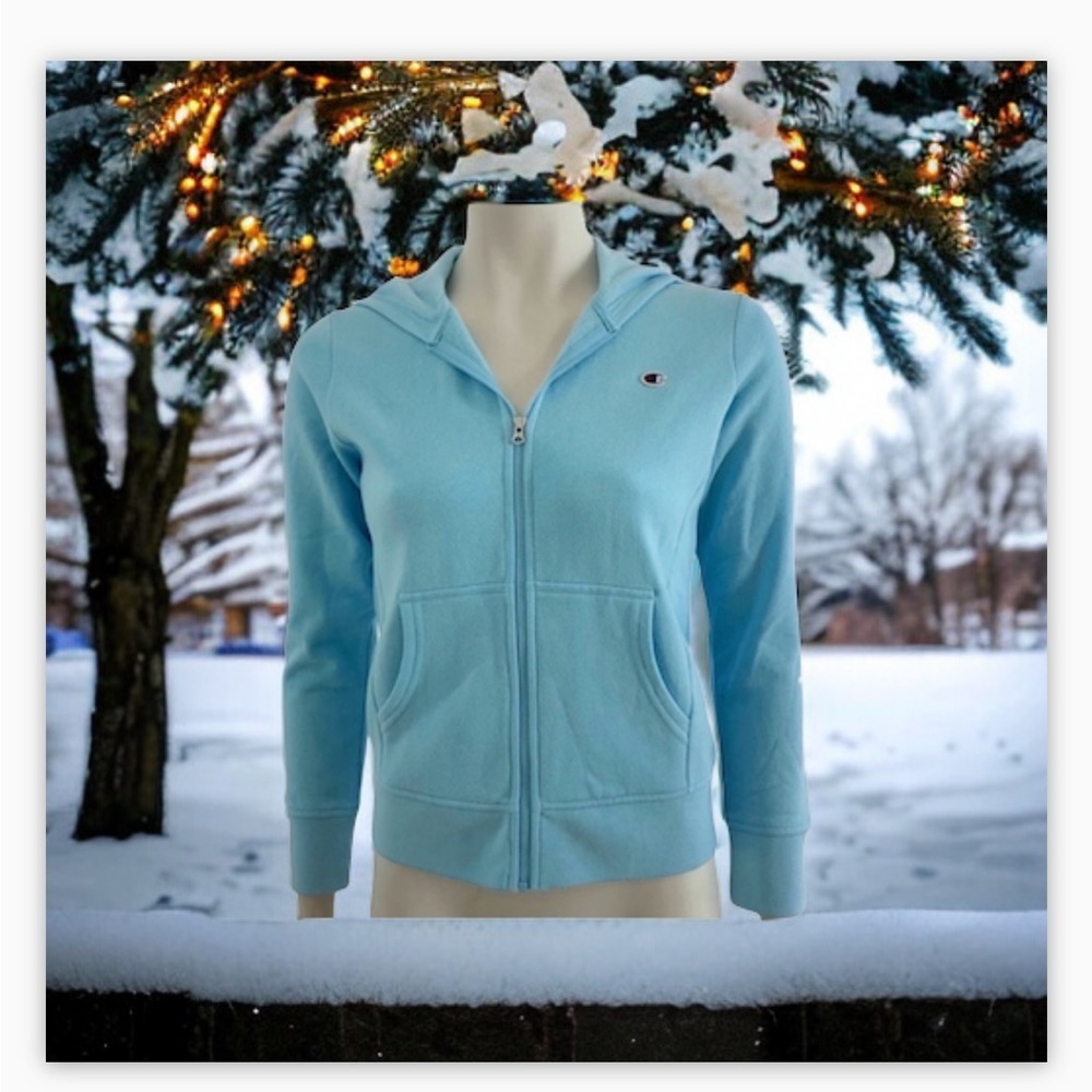 - NWOT- BABY BLUE CHAMPION HOODIE
CHAMPION LOGO Sz Girls Xl​​​​ ☀️​ - Picture 4 of 8